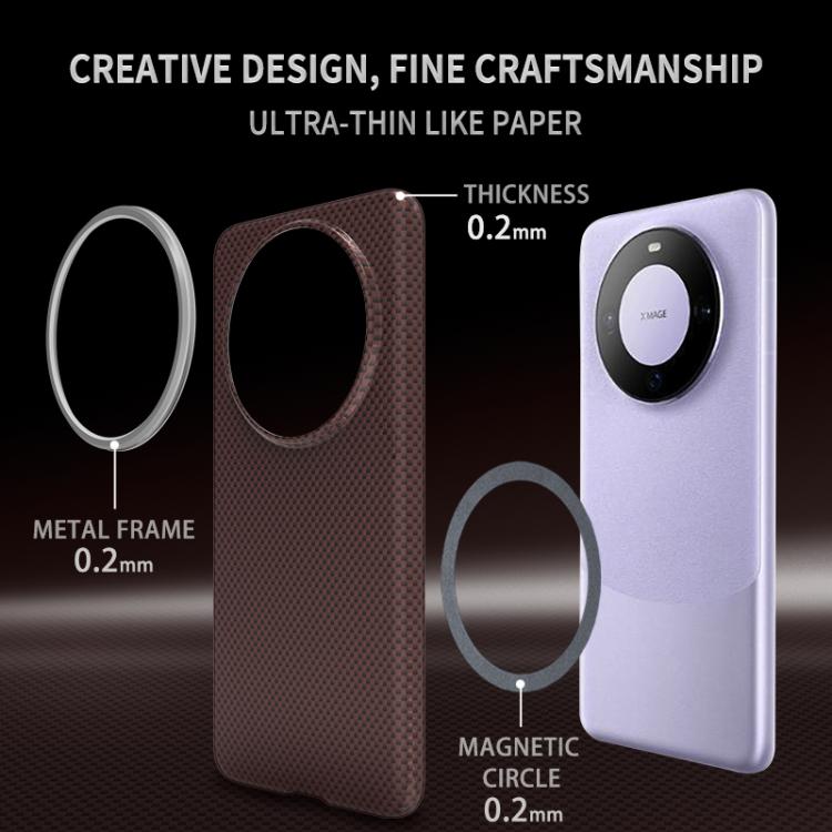 For Huawei Mate 60 Pro Metal Frame Nanofiber MagSafe Magnetic Phone Case
