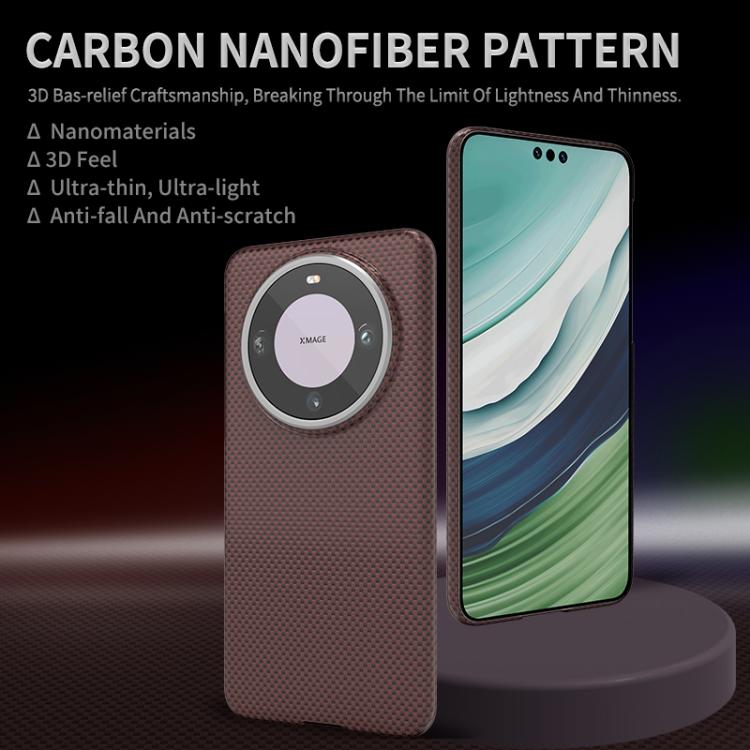 For Huawei Mate 60 Pro Metal Frame Nanofiber MagSafe Magnetic Phone Case
