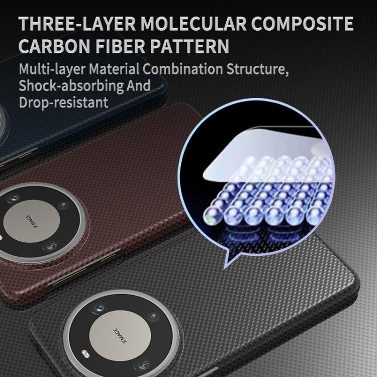 For Huawei Mate 60 Pro Metal Frame Nanofiber MagSafe Magnetic Phone Case