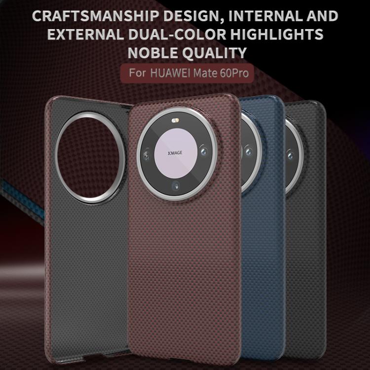 For Huawei Mate 60 Pro Metal Frame Nanofiber MagSafe Magnetic Phone Case