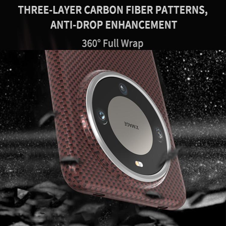For Huawei Mate 60 Pro Metal Frame Nanofiber MagSafe Magnetic Phone Case