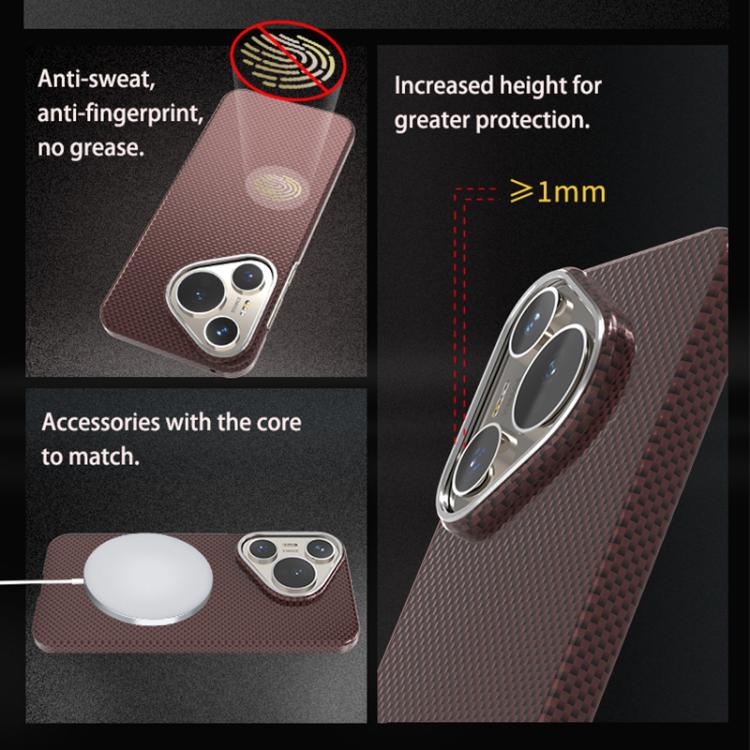 For Huawei Pura 70 Metal Frame Nanofiber MagSafe Magnetic Phone Case