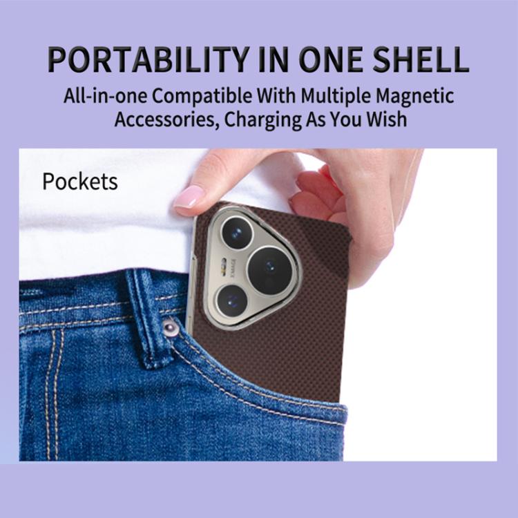 For Huawei Pura 70 Metal Frame Nanofiber MagSafe Magnetic Phone Case