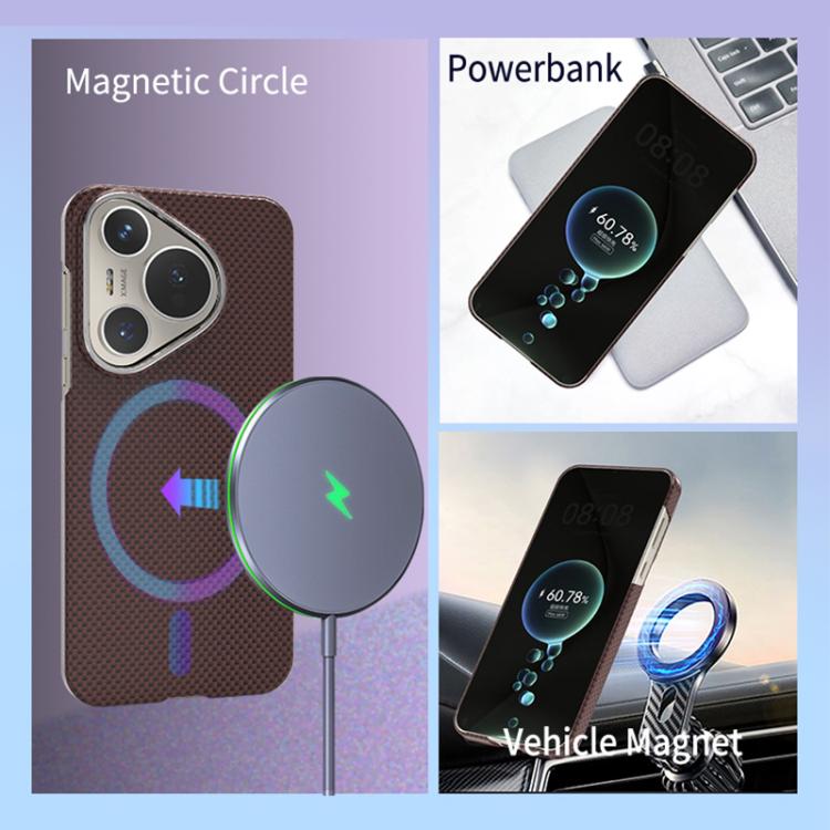 For Huawei Pura 70 Pro Metal Frame Nanofiber MagSafe Magnetic Phone Case