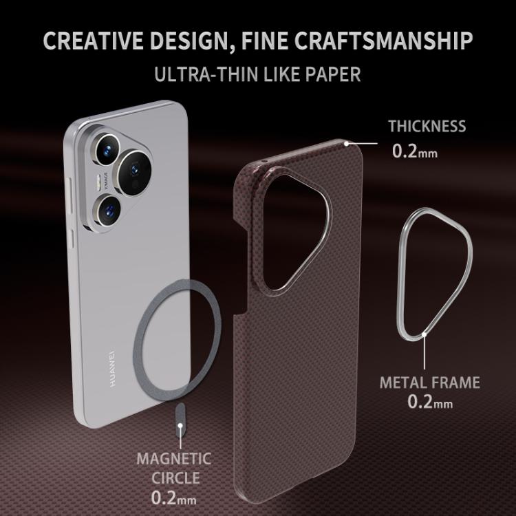 For Huawei Pura 70 Pro Metal Frame Nanofiber MagSafe Magnetic Phone Case