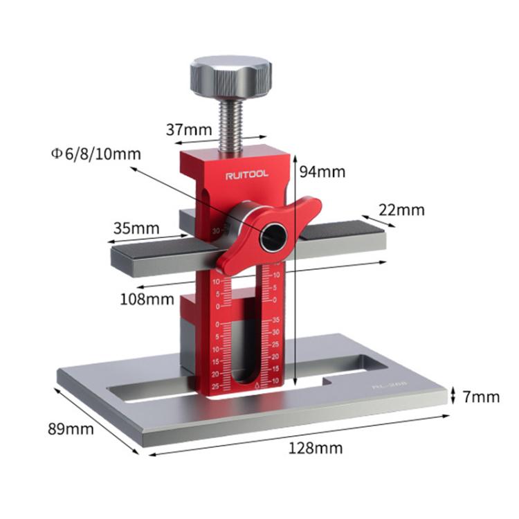 RUITOOL Multifunctional Cabinet Door Installation Locator Aid with Base, Specification:With 10mm Drill