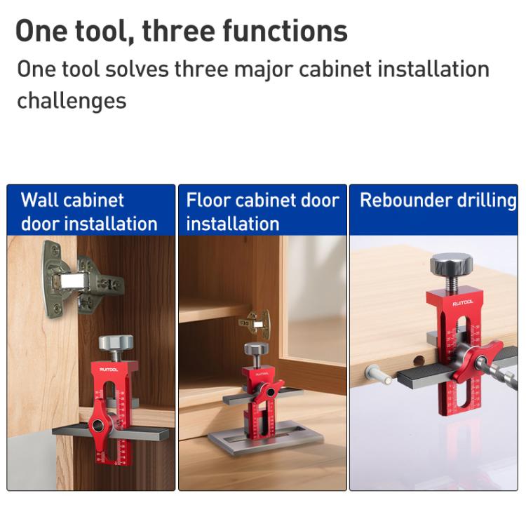 RUITOOL Multifunctional Cabinet Door Installation Locator Aid with Base, Specification:With 10mm Drill