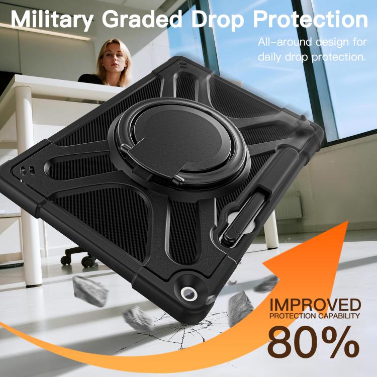 For MicroSoft Surface Pro 12 2025 Handle Rotatable Kickstand Shockproof Tablet Case with Shoulder Strap