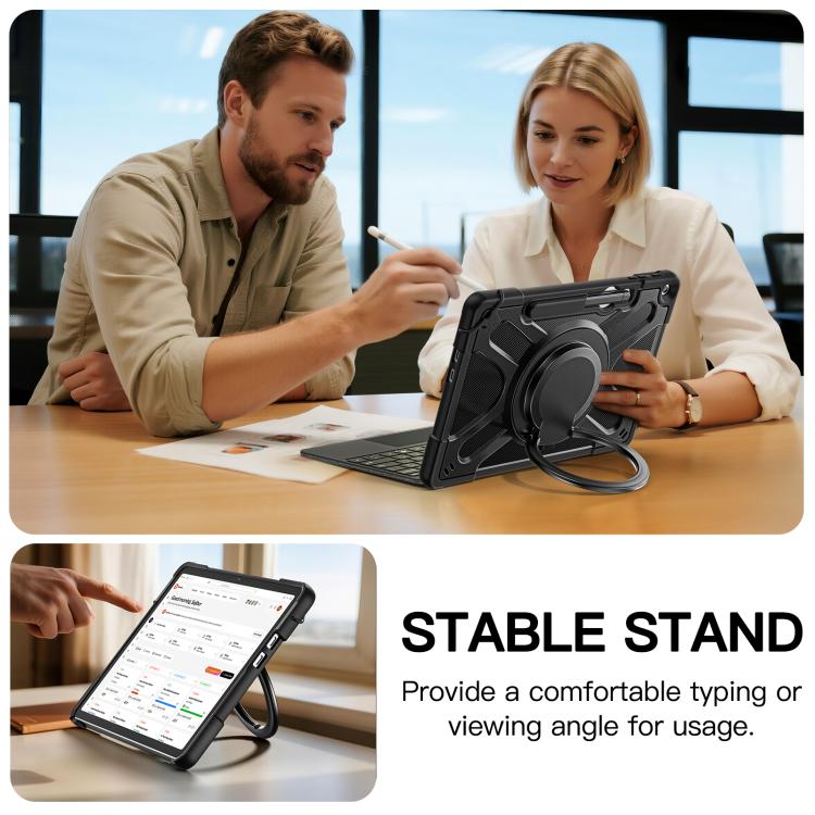 For MicroSoft Surface Pro 12 2025 Handle Rotatable Kickstand Shockproof Tablet Case with Shoulder Strap