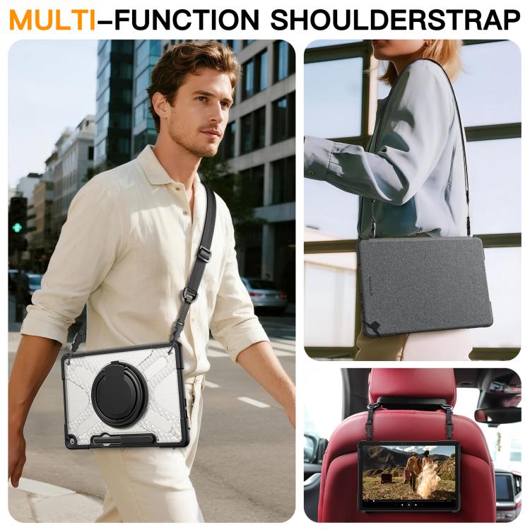 For MicroSoft Surface Pro 12 2025 Handle Rotatable Kickstand Shockproof Tablet Case with Shoulder Strap