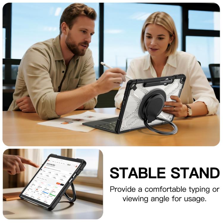 For MicroSoft Surface Pro 12 2025 Handle Rotatable Kickstand Shockproof Tablet Case with Shoulder Strap