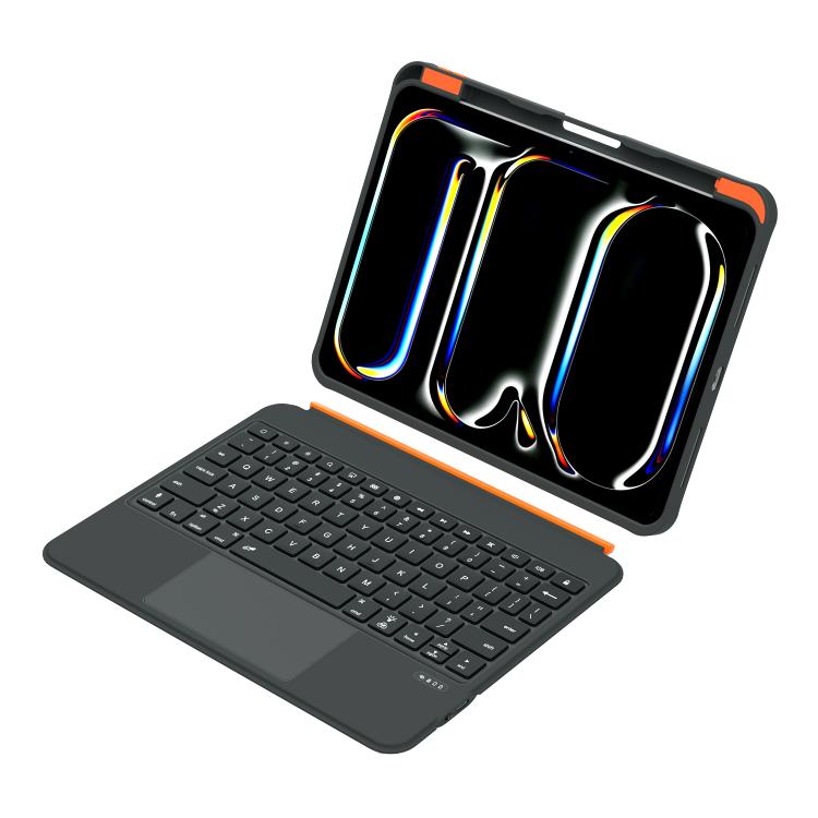 For iPad Air 11 2025 / iPad 2025 / 2022 Colorful Backlight Bluetooth Keyboard Leather Tablet Case with Rotating Holder