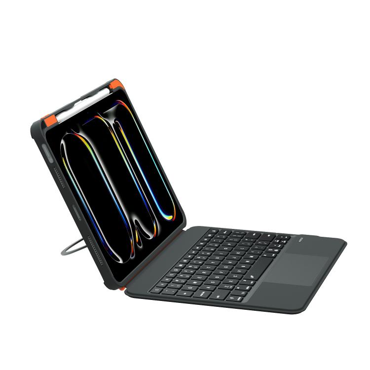 For iPad Air 11 2025 / iPad 2025 / 2022 Colorful Backlight Bluetooth Keyboard Leather Tablet Case with Rotating Holder