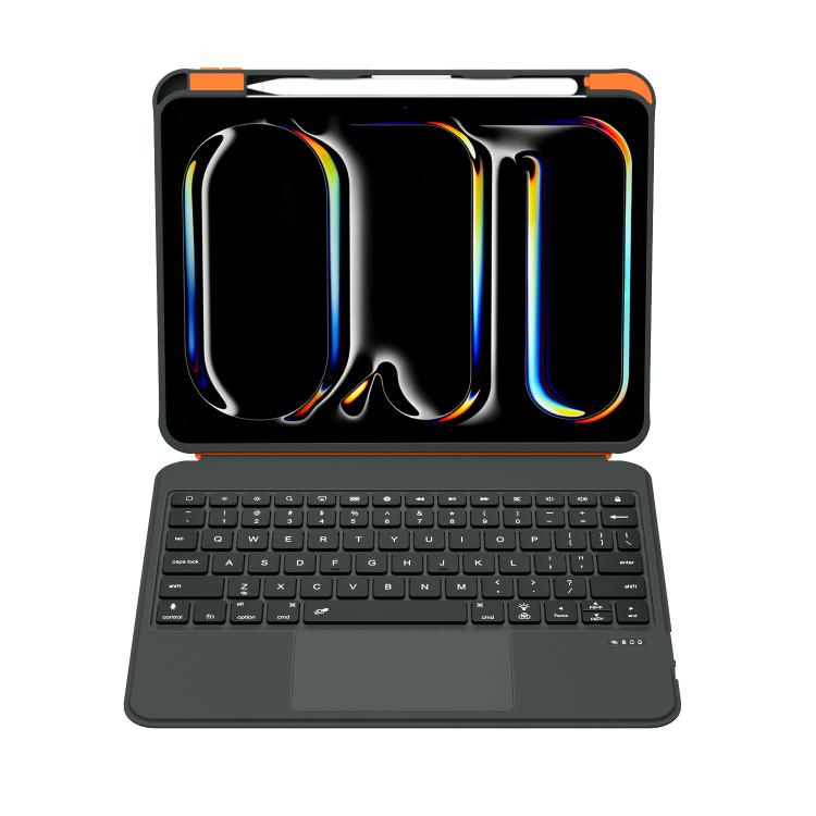 For iPad Air 11 2025 / iPad 2025 / 2022 Colorful Backlight Bluetooth Keyboard Leather Tablet Case with Rotating Holder