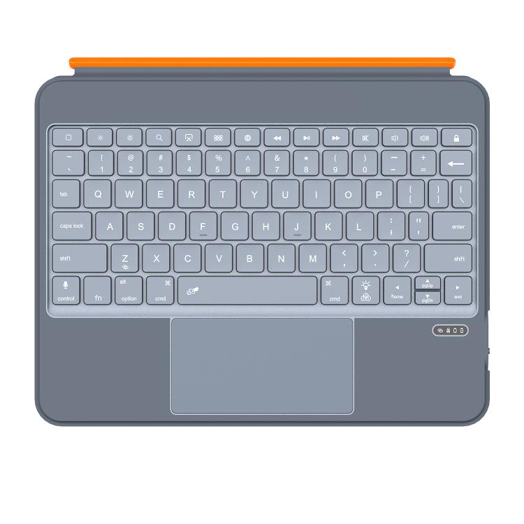 For iPad Air 11 2025 / iPad 2025 / 2022 Colorful Backlight Bluetooth Keyboard Leather Tablet Case with Rotating Holder