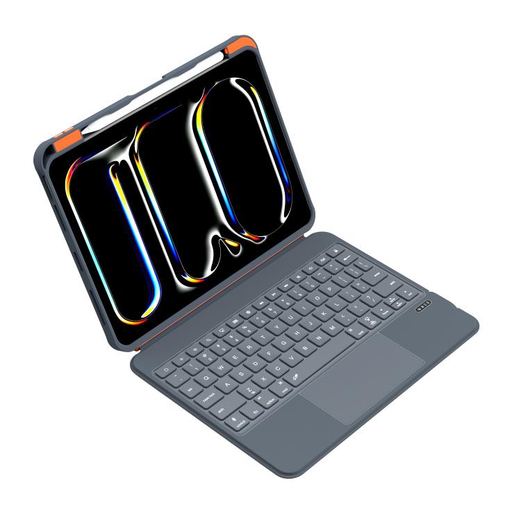For iPad Air 11 2025 / iPad 2025 / 2022 Colorful Backlight Bluetooth Keyboard Leather Tablet Case with Rotating Holder