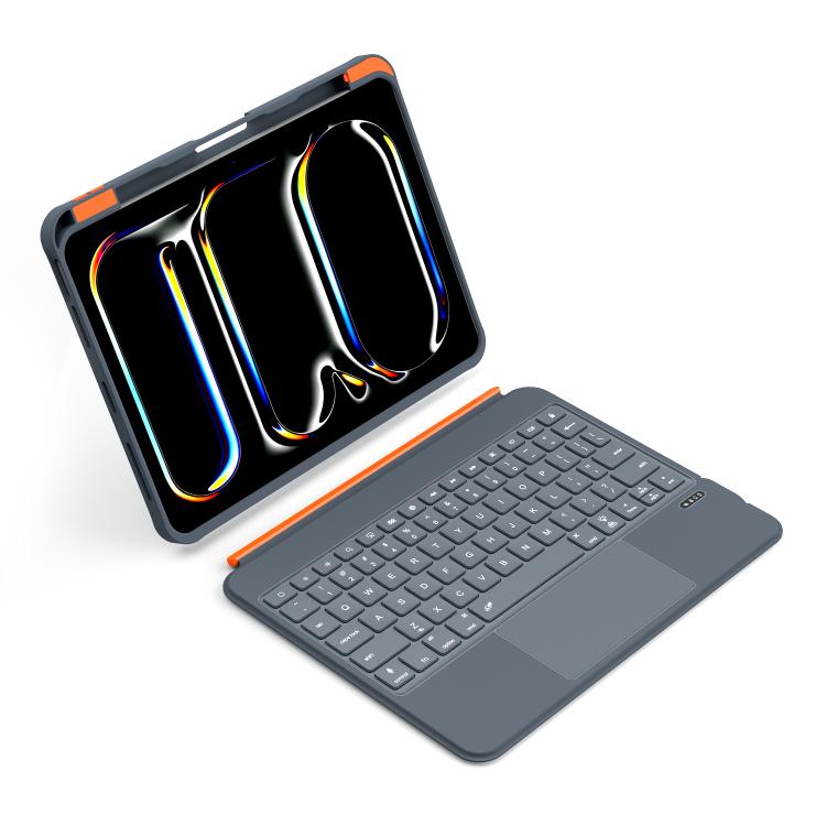 For iPad Air 11 2025 / iPad 2025 / 2022 Colorful Backlight Bluetooth Keyboard Leather Tablet Case with Rotating Holder