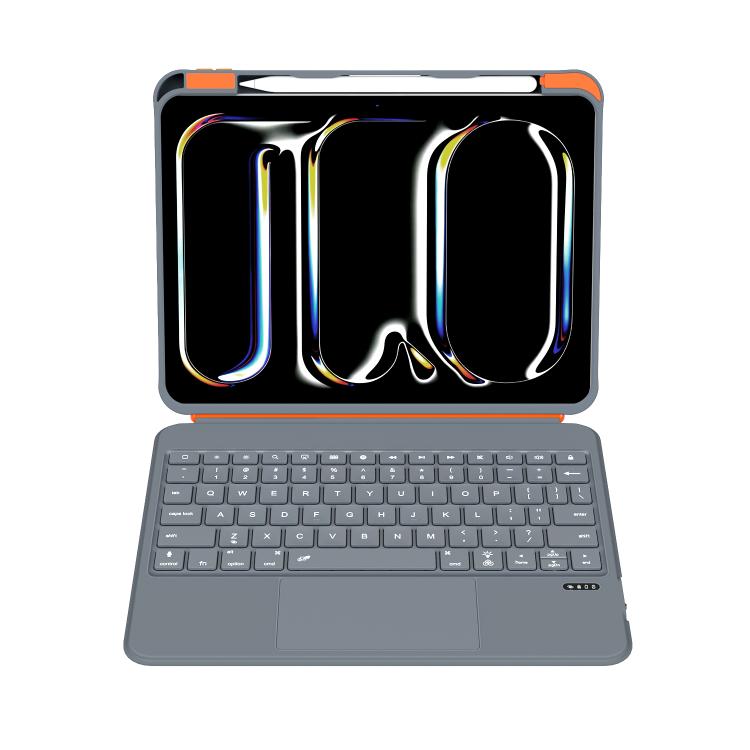 For iPad Air 11 2025 / iPad 2025 / 2022 Colorful Backlight Bluetooth Keyboard Leather Tablet Case with Rotating Holder