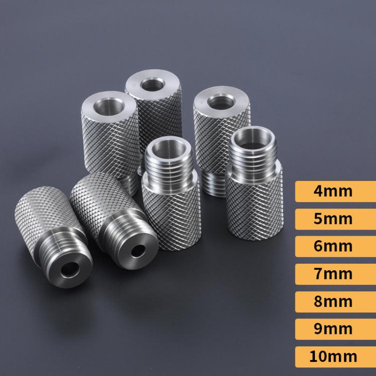 Stainless Steel Extended Knurled Drill Sleeve Multifunctional Drilling Locator, Hole Diameter:4mm