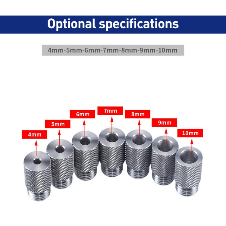 Stainless Steel Extended Knurled Drill Sleeve Multifunctional Drilling Locator, Hole Diameter:8mm