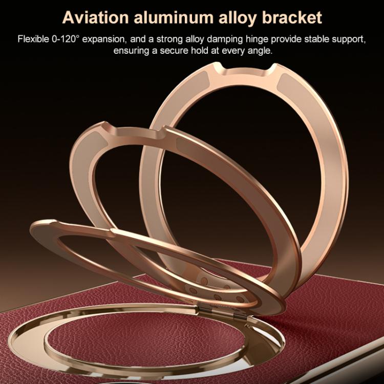 For Samsung Galaxy S26 Ultra 5G Plain Leather MagSafe Holder Phone Case