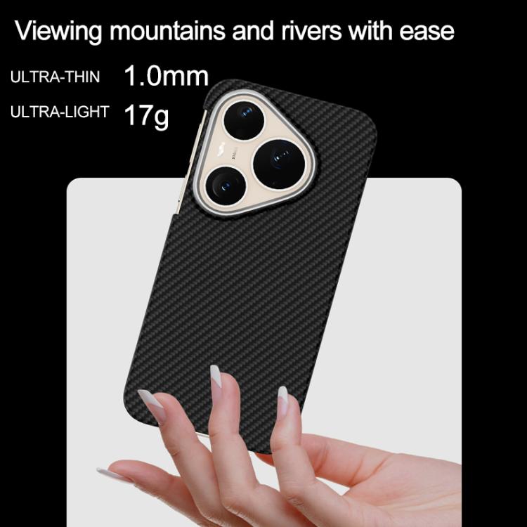 For Huawei Pura 90 Pro 5G 600D Fine Grain Series Carbon Fiber MagSafe Phone Case - Black