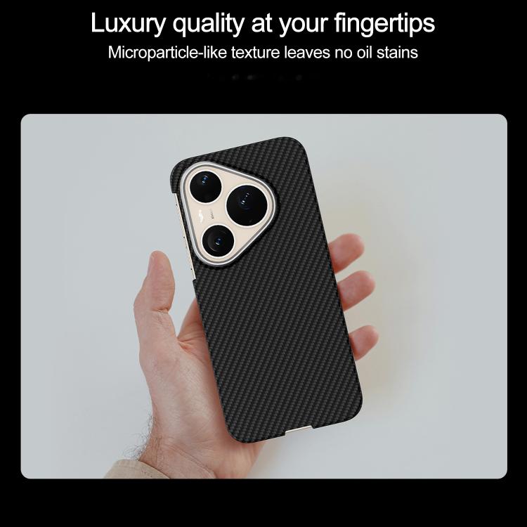 For Huawei Pura 90 Pro 5G 600D Fine Grain Series Carbon Fiber MagSafe Phone Case - Black