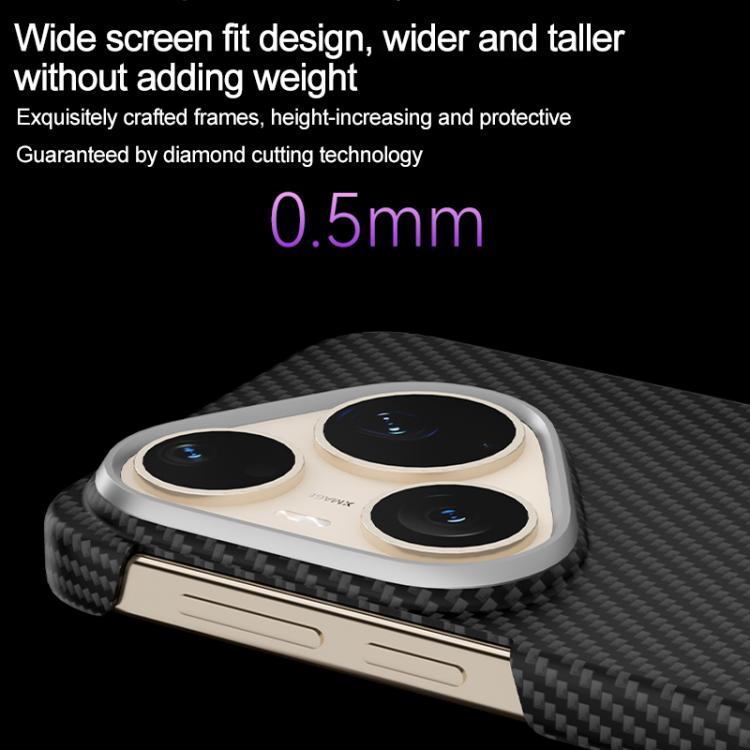 For Huawei Pura 90 Pro 5G 600D Fine Grain Series Carbon Fiber MagSafe Phone Case - Black