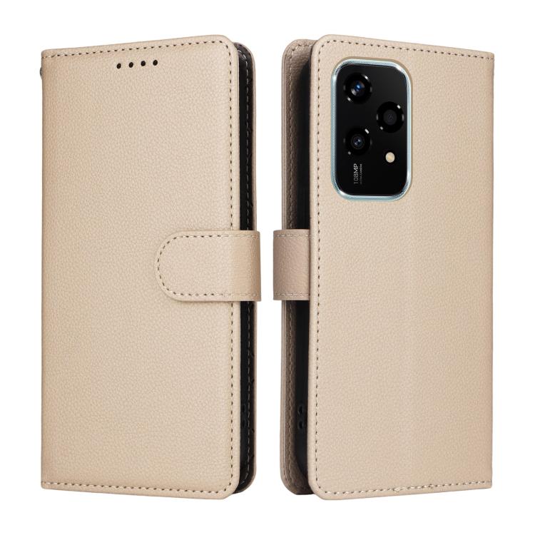 For Honor 200 Lite Global Litchi Texture RFID Blocking 3-Card Wallet Leather Phone Case