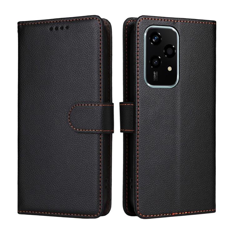 For Honor 200 Lite Global Litchi Texture RFID Blocking 3-Card Wallet Leather Phone Case