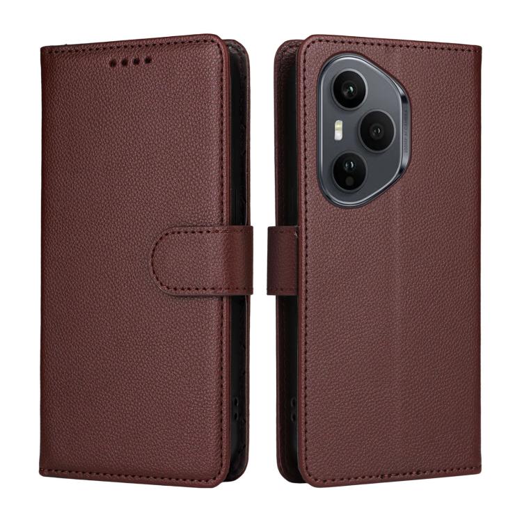 For Honor 400 Pro Global 160.8mm Litchi Texture RFID Blocking 3-Card Wallet Leather Phone Case
