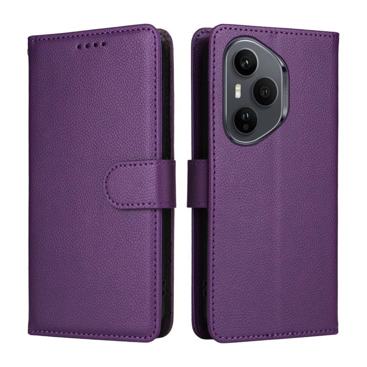 For Honor 400 Pro Global 160.8mm Litchi Texture RFID Blocking 3-Card Wallet Leather Phone Case