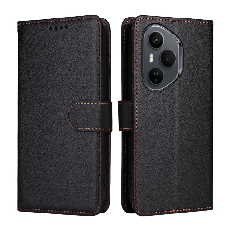 For Honor 400 Pro Global 160.8mm Litchi Texture RFID Blocking 3-Card Wallet Leather Phone Case