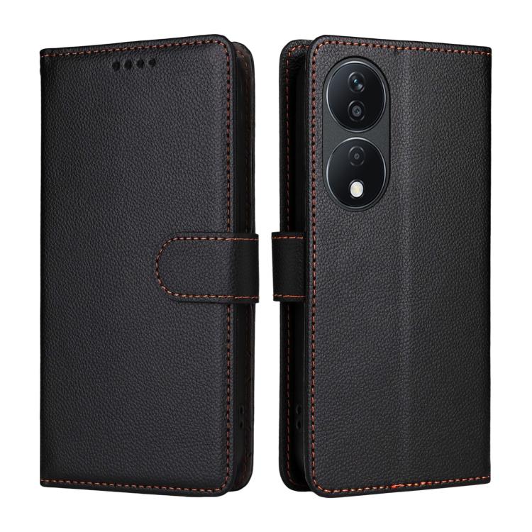 For Honor X7b 4G / 90 Smart 5G Litchi Texture RFID Blocking 3-Card Wallet Leather Phone Case