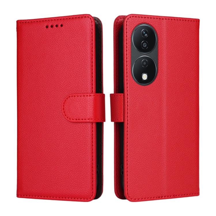 For Honor X7b 4G / 90 Smart 5G Litchi Texture RFID Blocking 3-Card Wallet Leather Phone Case