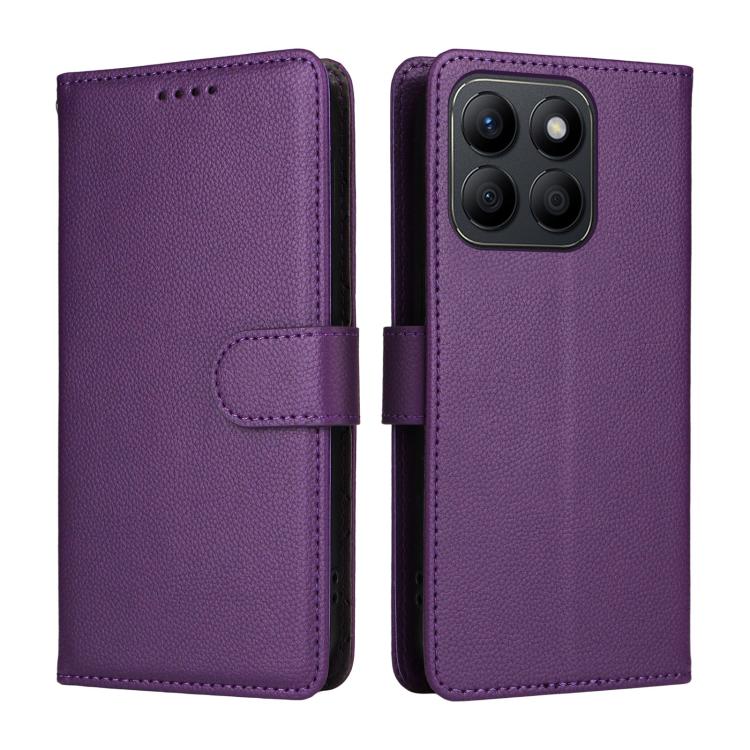 For Honor X8b Litchi Texture RFID Blocking 3-Card Wallet Leather Phone Case