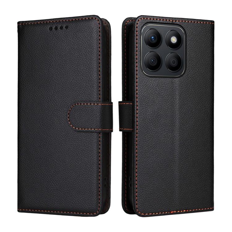 For Honor X8b Litchi Texture RFID Blocking 3-Card Wallet Leather Phone Case