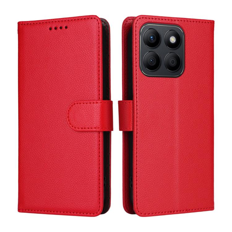 For Honor X8b Litchi Texture RFID Blocking 3-Card Wallet Leather Phone Case