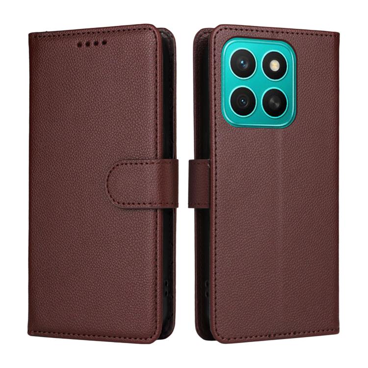 For Honor X8c Litchi Texture RFID Blocking 3-Card Wallet Leather Phone Case