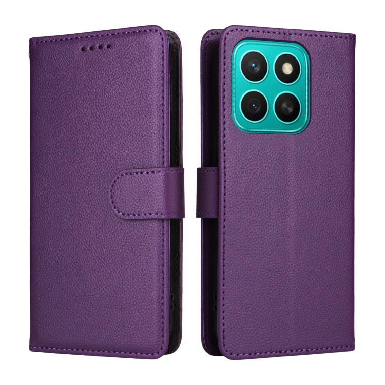 For Honor X8c Litchi Texture RFID Blocking 3-Card Wallet Leather Phone Case