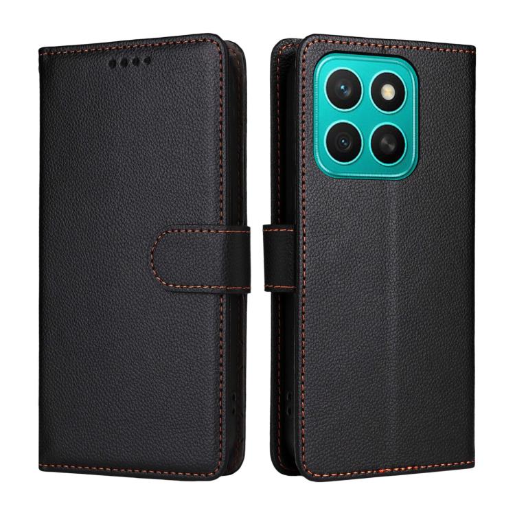 For Honor X8c Litchi Texture RFID Blocking 3-Card Wallet Leather Phone Case