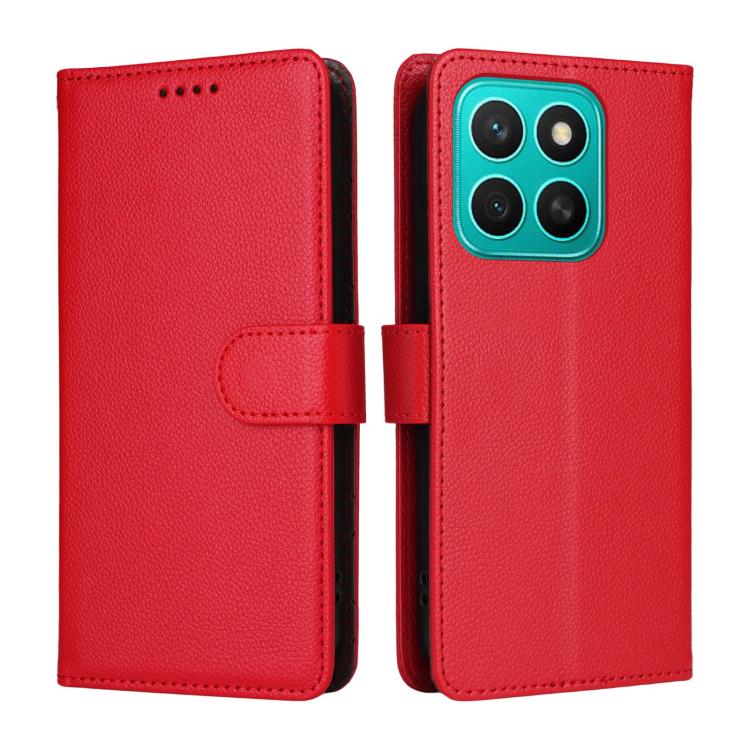 For Honor X8c Litchi Texture RFID Blocking 3-Card Wallet Leather Phone Case