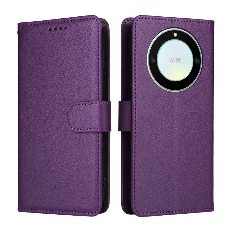 For Honor X9a 5G / X40 5G / Magic5 Lite Litchi Texture RFID Blocking 3-Card Wallet Leather Phone Case