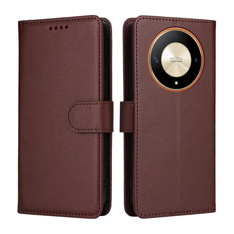 For Honor X9b / X50 / Magic6 Lite Litchi Texture RFID Blocking 3-Card Wallet Leather Phone Case