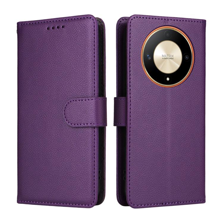For Honor X9b / X50 / Magic6 Lite Litchi Texture RFID Blocking 3-Card Wallet Leather Phone Case