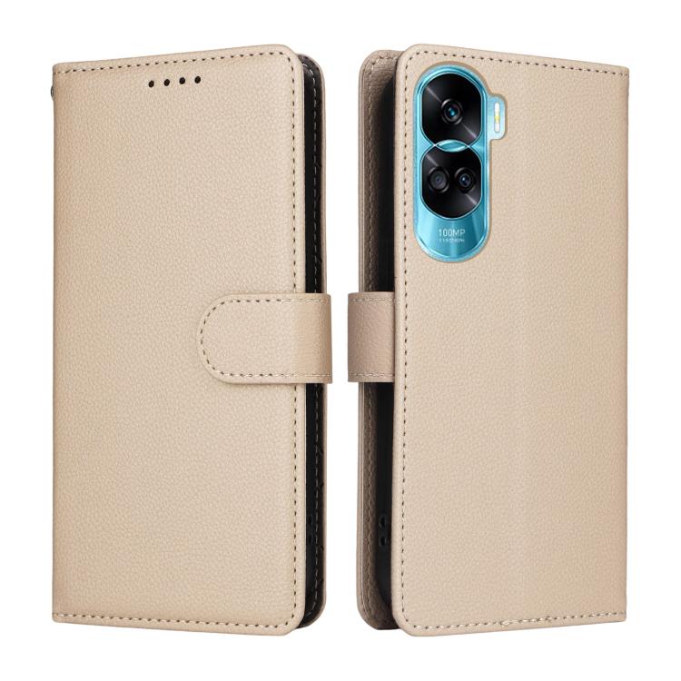 For Honor X50i 5G / 90 Lite Litchi Texture RFID Blocking 3-Card Wallet Leather Phone Case