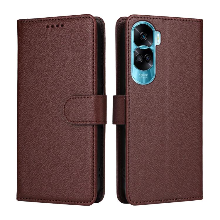 For Honor X50i 5G / 90 Lite Litchi Texture RFID Blocking 3-Card Wallet Leather Phone Case