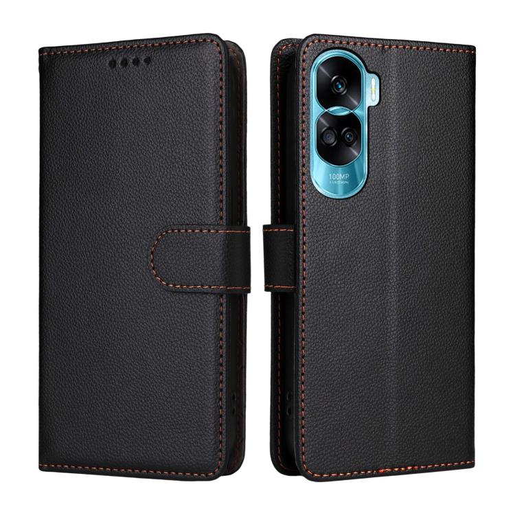 For Honor X50i 5G / 90 Lite Litchi Texture RFID Blocking 3-Card Wallet Leather Phone Case