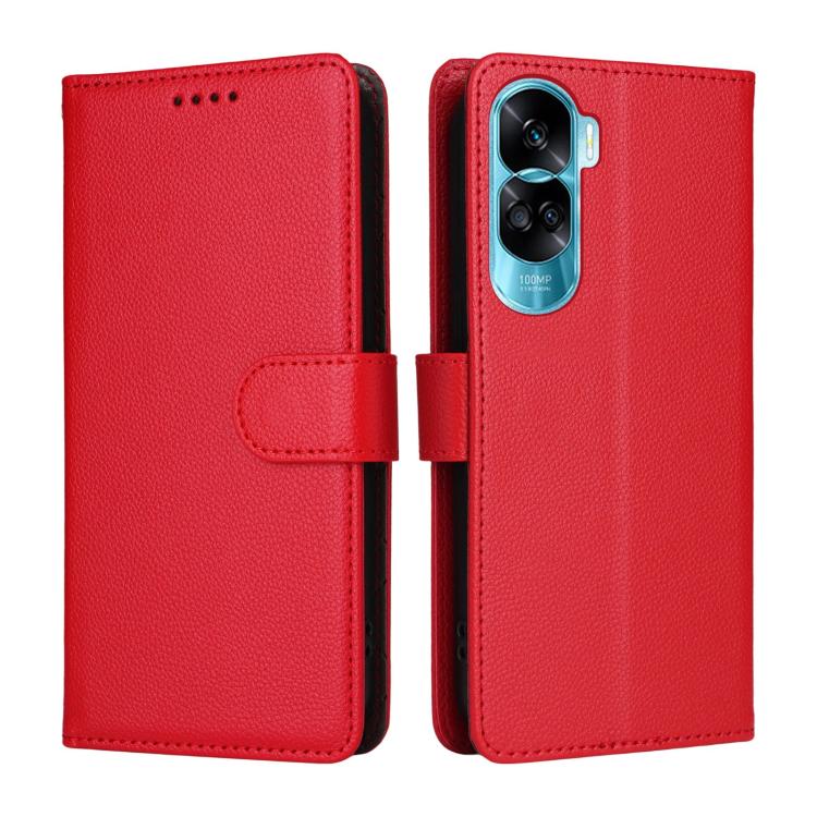 For Honor X50i 5G / 90 Lite Litchi Texture RFID Blocking 3-Card Wallet Leather Phone Case