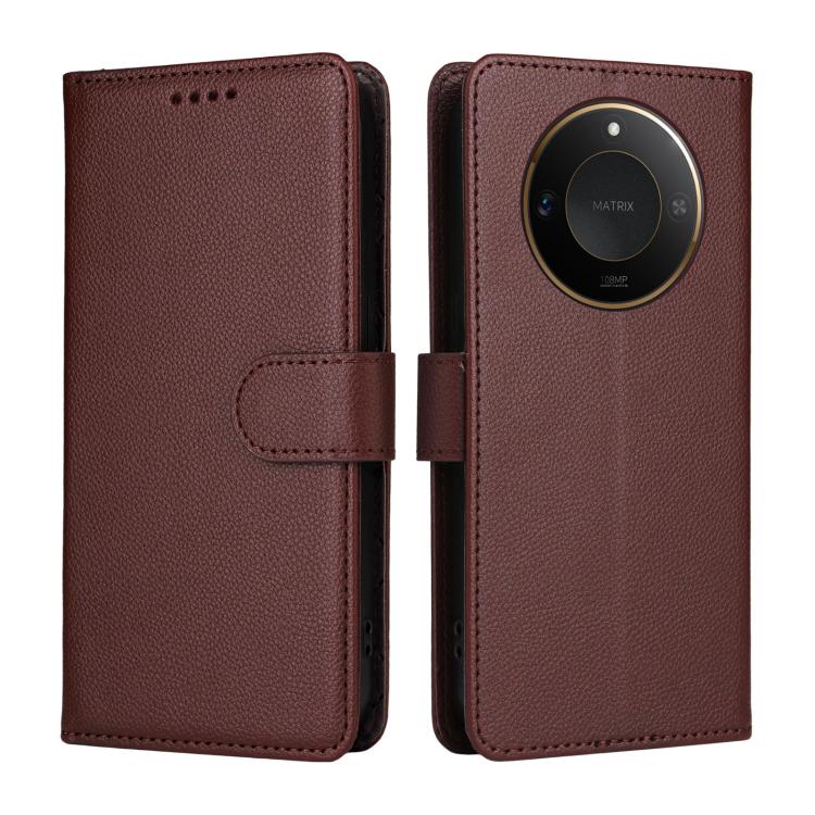 For Honor X60 5G / X9c Smart Litchi Texture RFID Blocking 3-Card Wallet Leather Phone Case